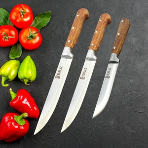 Meyve Sebze Bıçak Seti Mutfak Bıçak Seti 3 Parça El Yapımı Bıçak