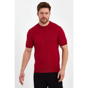 Cool Tarz Kırmızı Erkek Yarım Balıkçı Düz Triko T-SHIRT-TRZ19129R06S