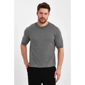 Cool Tarz Füme Erkek Yarım Balıkçı Düz Triko T-SHIRT-TRZ19129R14S