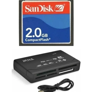 2 GB Compact Flash Hafıza Kartı - USB 2.0 Cf Kart Okuyucu