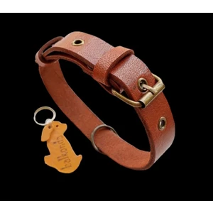 Köpek boyun tasması hakiki deri kalınlık:4 mm genişlik:2,5cm boyun ölçüsü:S.27-35cm ayarlamalı dog collar T1-2S