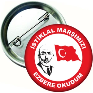 Hediye Panayırı 20 Adet  - Istiklal Marşımızı Ezbere Okudum Öğrenci Rozeti