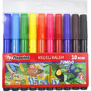 Jumbo Keçeli Kalem 10 Renkli Çizim İçin Uygun 10 Adet Renkli Kalem Seti