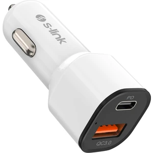 SL-EC38PD Typec To Typec Kablolu 38W Pd + USB Qc3.0 Beyaz Araç Şarj Cihazı