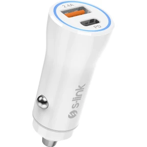 SL-AC55PD 32W Pd + USB Qc3.0 Beyaz Araç Şarj Cihazı