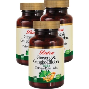 3 Kutu Balen Ginseng Gingko Biloba Takviye Edici Gıda 3 x 720 Mg x 120 Tablet Ginkgo Ginko