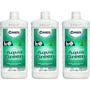 Karavan Tekne Tuvalet Kimyasalı Aqua Green Concentrated Portatif ve Kasetli Tuvalet Atık Parçalayıcı Koku Giderici 3'lü Avantajlı Paket
