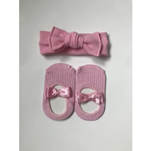 Nis Butik Bebek Set,bandana Babet Çorap Takım Set