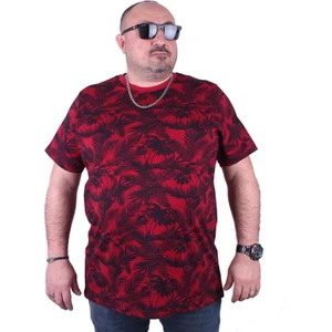 Büyük Beden Tişört Sıfır Yaka Beach Palm 23150 Bordo