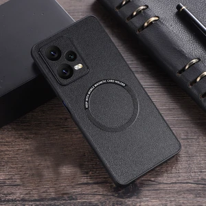 Poco X5 Pro 5g Manyetik Emme Deri Deseni Cep Telefonu Kılıfları (Yurt Dışından)