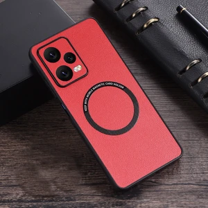 Poco X5 Pro 5g Manyetik Emme Deri Deseni Cep Telefonu Kılıfları (Yurt Dışından)