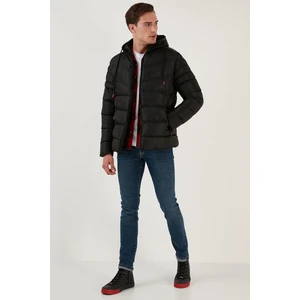 Peluş Astarlı Kapüşonlu Fermuarlı Slim Fit Şişme Mont Erkek Mont 5762010