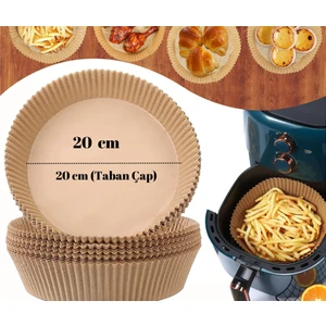 Afili Home Airfryer Pişirme Kağıdı XXL 50 Adet Air Fryer Kağıt Philips Xiaomi Tefal ve Tüm Modeller ile Uyumlu Büyük Boy Xl-Xxl Taban Çap 20 cm