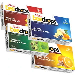 Pastil Ekinezya Meyan Kökü Okaliptus Zencefilli Beedrops 4'lü Pastil Set 24 Drops x 4 Kutu