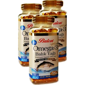 3 Kutu Balen Omega 3 Balık Yağı 1380mg x 200 Yumuşak Kapsül