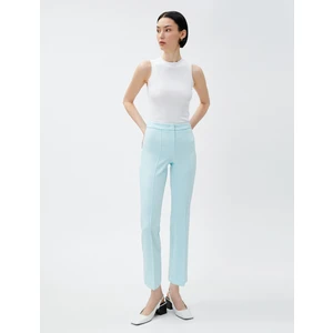 Crop Pantolon Nervürlü Yüksek Bel