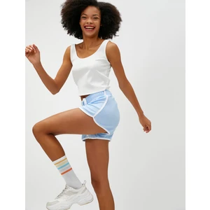 Mini Şort Şerit Detaylı Beli Bağcıklı