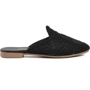 CPR-22615 Siyah Örgü Kadın Terlik