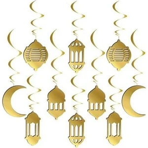 Çıtı Pıtı Store Ramazan 10'lu 3D Tavan Süs Gold 10'lu