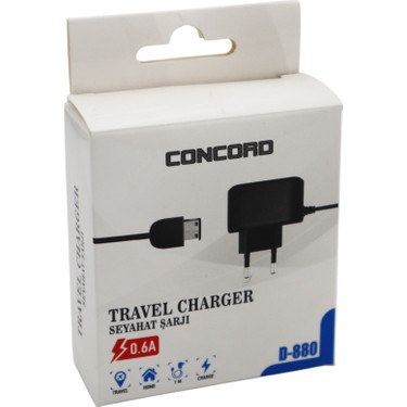 Concord C-88 0.6A D-880 Uç Seyahat Şarj Cihazı Fiyatı