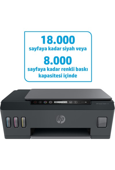 HP Smart Tank 515 Wireless All-in-One Yazıcı,  Baskı, tarama, kopyalama, kablosuz, PDF'ye tarama, 1TJ09A
