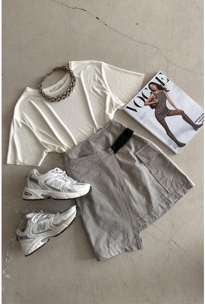 MyLove Bisiklet Yaka Basic Tshirt Krem