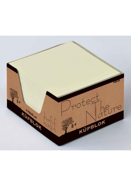 Küp Bloknot Kraft Kutulu Hafif Kağıt 8x8 cm