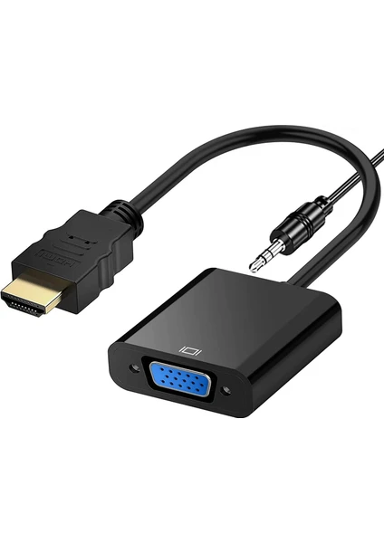 Gn-87 1080P 60hz HDMI To VGA Çevirici Adaptör Ses Kablosu Dahil