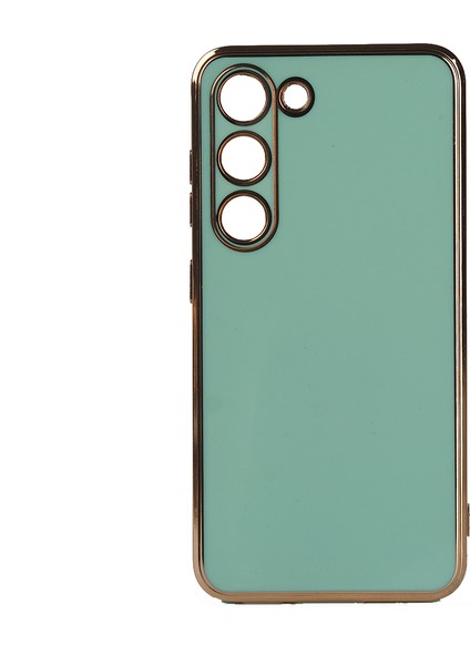 Samsung Galaxy S23 Kılıf Zore Kenarı Gold Renk Silikon Bark Kapak