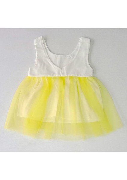 Kız Bebek Tütülü Sarı Beyaz Elbise10 modelleri