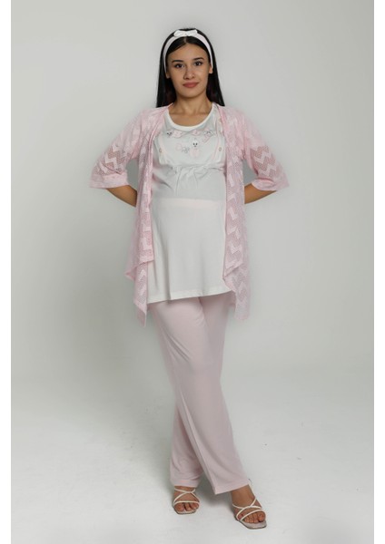 Ipek Işlemeli Hamile Pijama Takımı