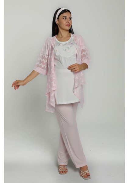 Ipek Işlemeli Hamile Pijama Takımı