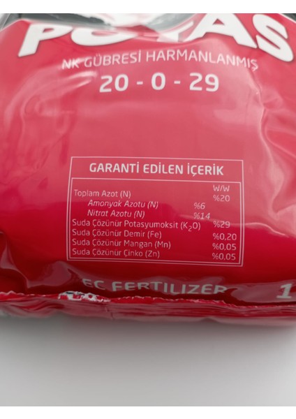Potas | 20–0–29|nk Gübresi Harmanlanmış. fiyatları