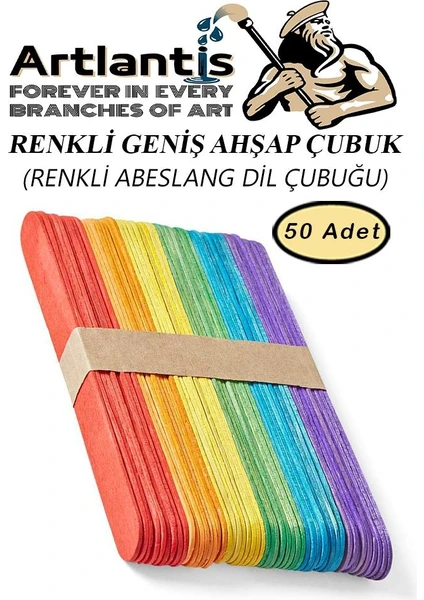 Renkli Dil Çubuğu 50 Li 1 Paket Ahşap Dil Basma Cubugu Abeslang Renkli Doktor Dil Çubuğu Büyük Jumbo