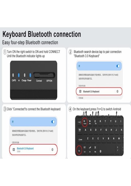 MTK Moveteck Samsung Galaxy Z Fold 2 Uyumlu Klavyeli Kılıf Kablosuz Wireless Bluetooth Bağlantılı Manyetik Kıpta Katlanır Taşınabilir Slim Set