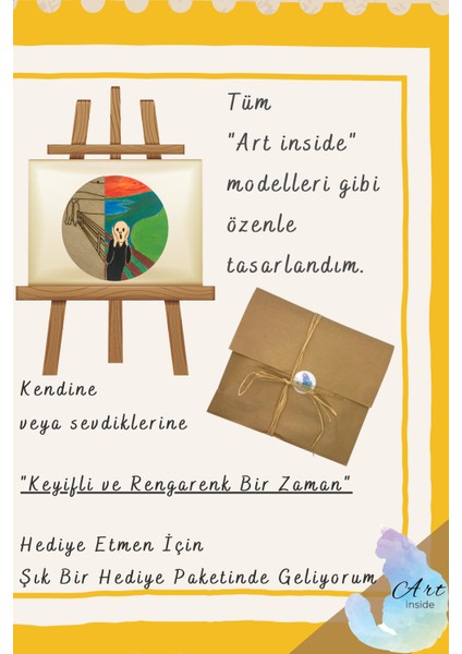 Art Inside Çığlık Tablosu Ahşap Boyama Seti Hediye Hobi Kiti