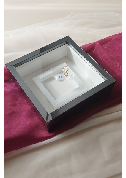 Füme Pleksi Kaplı Ledli Derin Çerçeve Gül Tasarımlarınız İÇIN-25X25 cm