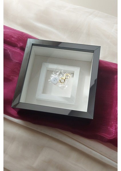 Füme Pleksi Kaplı Ledli Derin Çerçeve Gül Tasarımlarınız İÇIN-25X25 cm