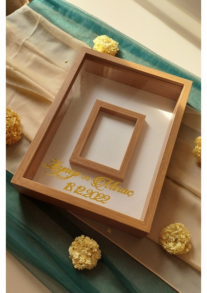 30X40 cm Bambu Gül Anı Çerçevesi! Fotoğraf Çerçevesi! Gül Anı Çerçevesi-Hkm Ticaret