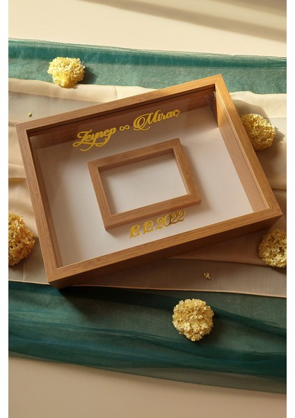30X40 cm Bambu Gül Anı Çerçevesi! Fotoğraf Çerçevesi! Gül Anı Çerçevesi-Hkm Ticaret