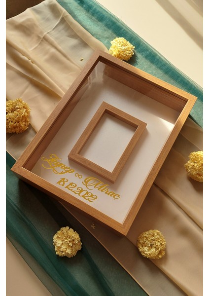 30X40 cm Bambu Gül Anı Çerçevesi! Fotoğraf Çerçevesi! Gül Anı Çerçevesi-Hkm Ticaret