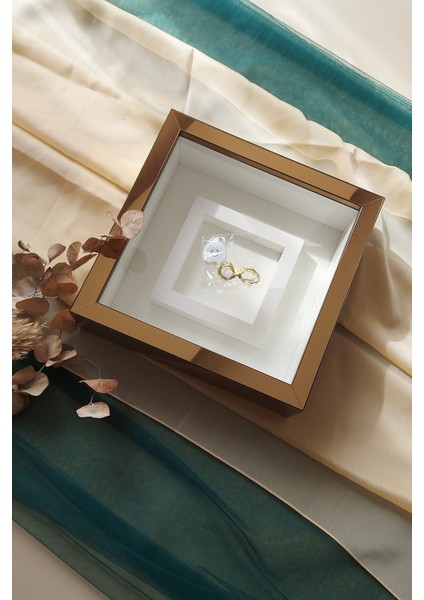 Bronz Pleksi Kaplı Ledli Derin Çerçeve Gül Tasarımlarınız İÇIN-25X25 cm