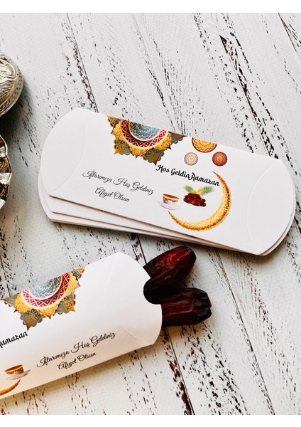 Hurma Şeker Hediye Kutusu Ramazan, Iftar, Bayram Hediyesi 10 Adet Kutu Afiyet Olsun
