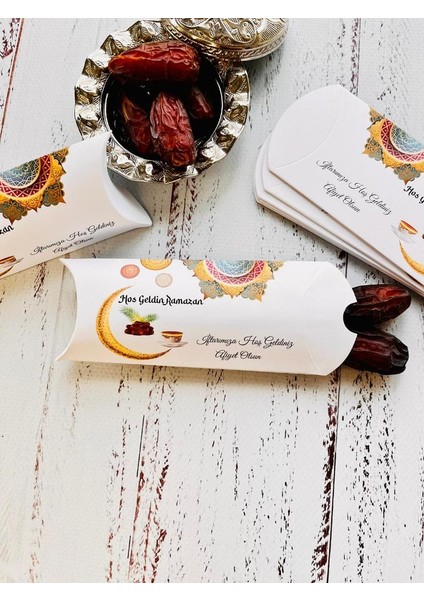 Hurma Şeker Hediye Kutusu Ramazan, Iftar, Bayram Hediyesi 10 Adet Kutu Afiyet Olsun