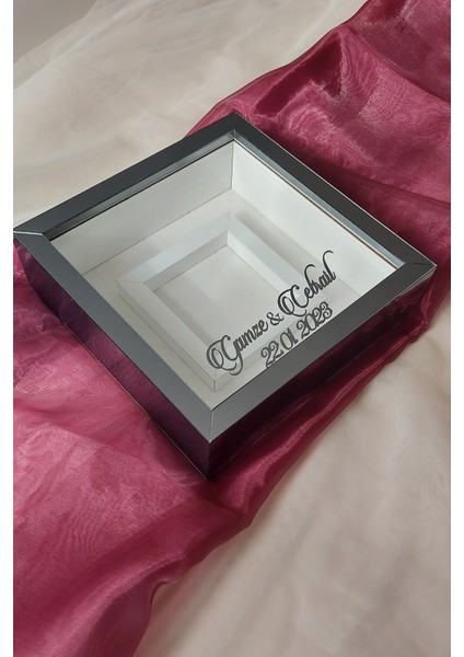 25X25 cm Fotoğraf Bölümlü Füme Verda Anı Çerçevesi-6 cm Derinlikli Anı Çerçevesi-Isim Tarih Hediye modelleri