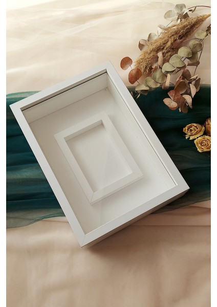 25X35 cm Beyaz Yatay Fotoğraf Alanlı Model Tasarım Gül Kutusu Anı Çerçevesi! Isimsiz Ledli! modelleri