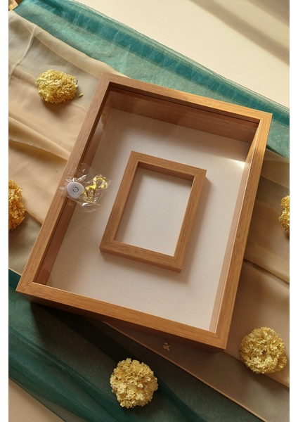 30X40 cm Ledli Bambu Fotoğraf Bölümlü Tasarım Gül Kutusu Anı Çerçevesi! Ayna Çerçeve! fiyatları
