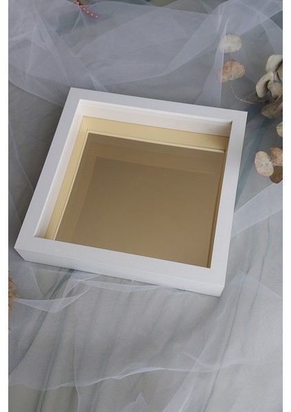 25X25 cm Verda Anı Gold Zemin Çerçevesi-6 cm Derinlikli Anı Çerçevesi Gül Kutusu modelleri