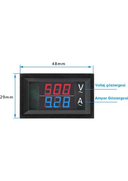 Dijital Trafolu Volt-Ampermetre 50-500V 0-10AMPER fırsatları