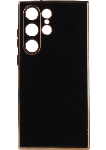 Samsung Galaxy S23 Ultra Kılıf Köşeli Altın Model Kapak